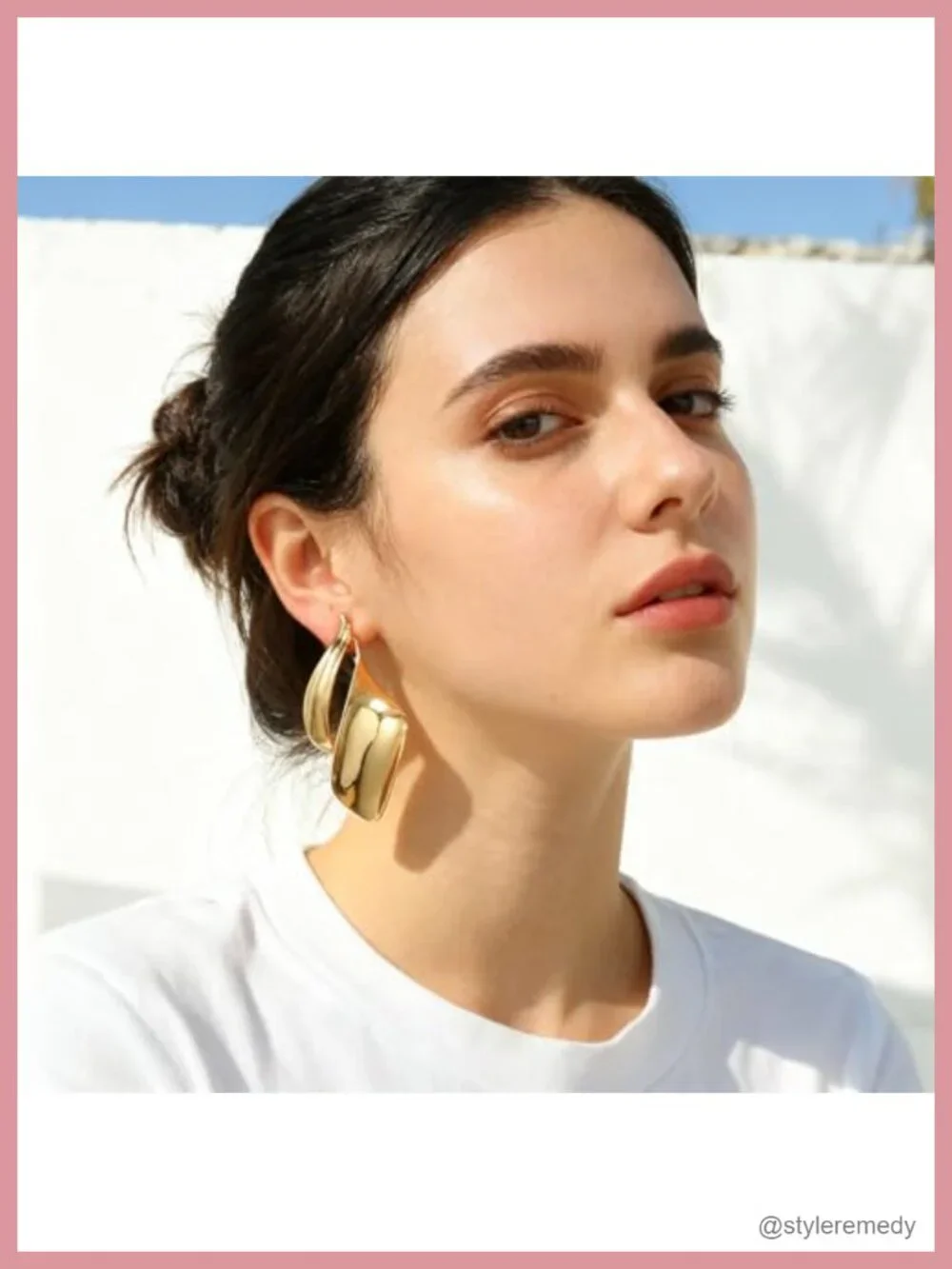 Chunky Gold Plated Statement Drop Dangle Earrings, Hypoallergenic Metal